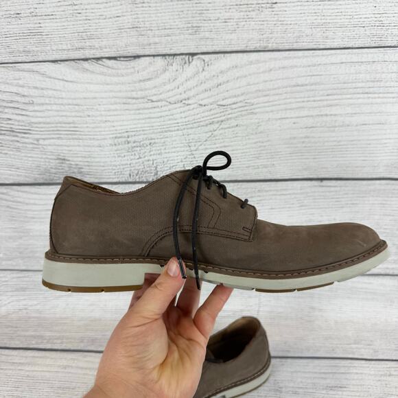 Clarks Men\'s Taupe Unstructured Un Elott Lace Up Nubuck Shoes Size 11.5 main image 10